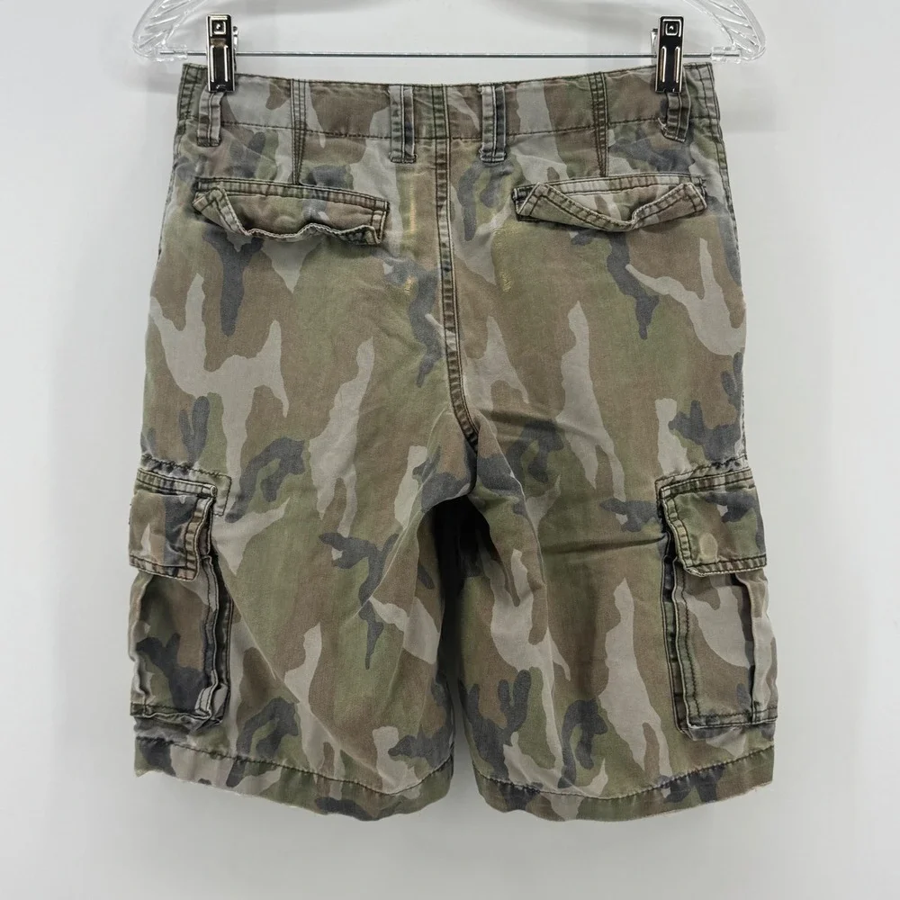 DC‎ Shoes Mens 27 Camo Cargo Shorts Woodland Camouflage Distressed ADBWS00006